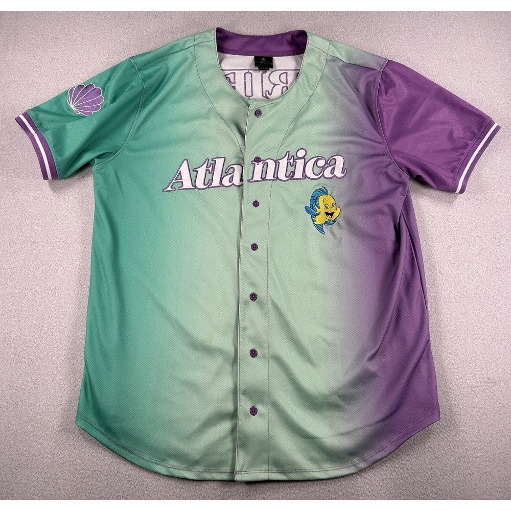 Disney Parks Ariel The Little Mermaid 89 Baseball Jersey Mens XL Atlantica